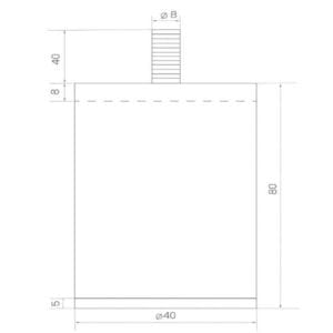Nábytková noha KM002 - kovová