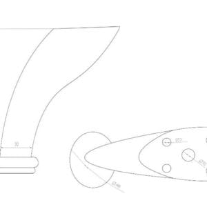 Nábytková noha KM406 - kovová