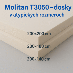Molitan T3050 dosky v rozmeroch 200×200 cm, 200×180 cm a 200×140 cm – tvrdý molitan na sedáky, matrace a čalúnenie
