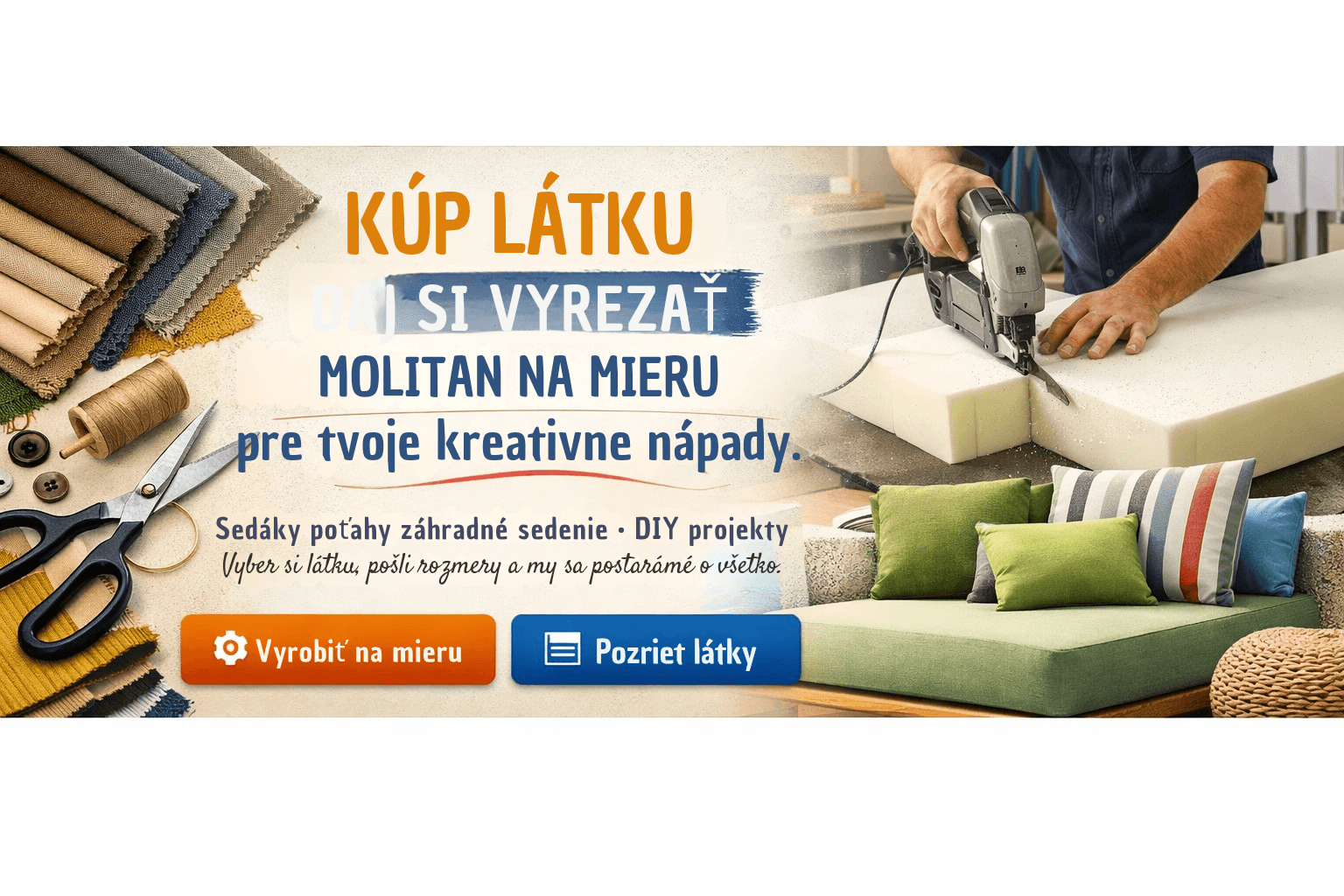 Molitan, látky, šitie na mieru